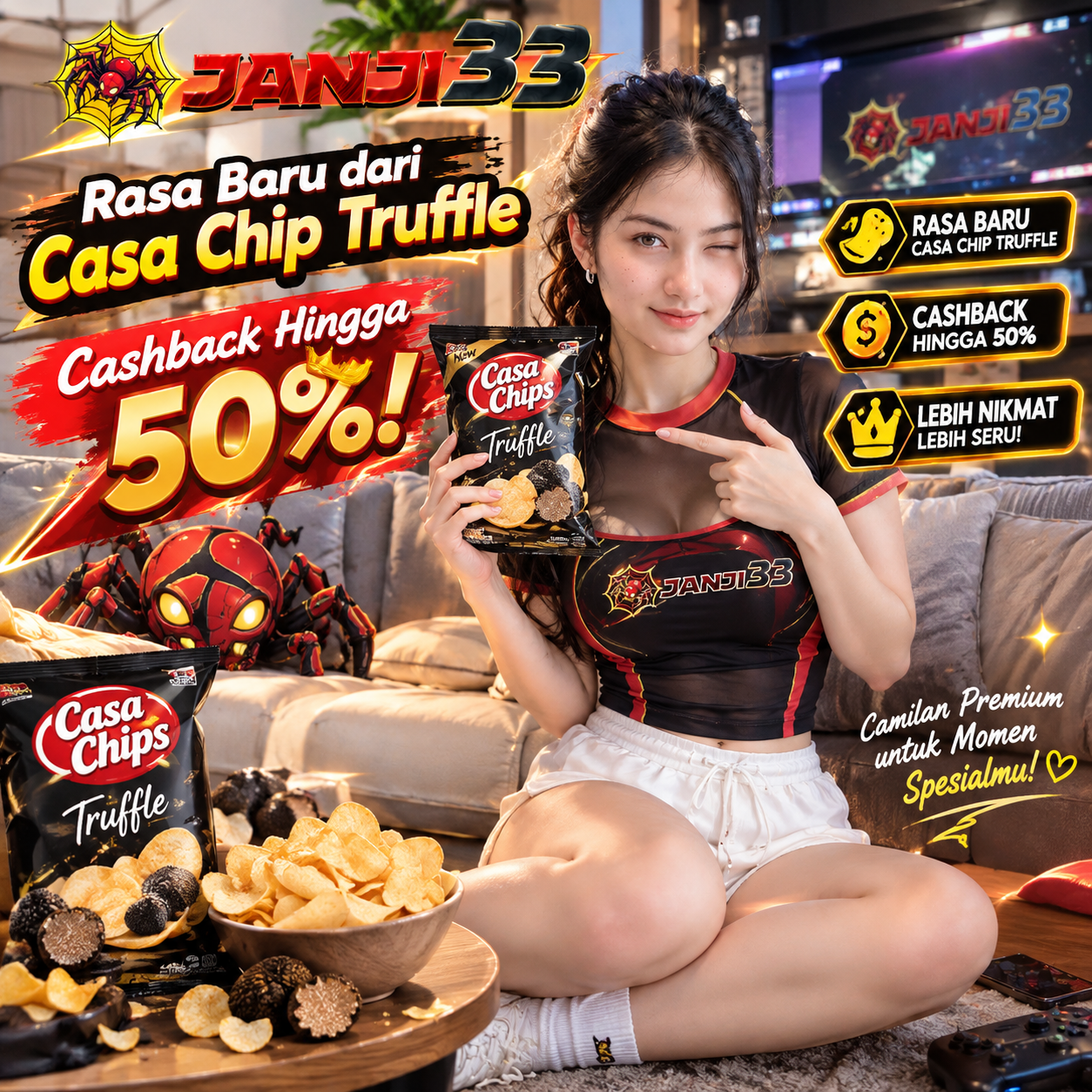 JANJI33 Rasa Baru dari Casa Chip Truffle , Cashback Hingga 50%!